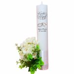 Set Lumanari, Nunta de Argint, Personalizate, 2 Bucati, Alb, 35 cm, LNAG003 - imagine 3