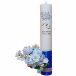 Set Lumanari, Nunta de Argint, Personalizate, 2 Bucati, Albastru, 35 cm, LNAG006 - imagine 4