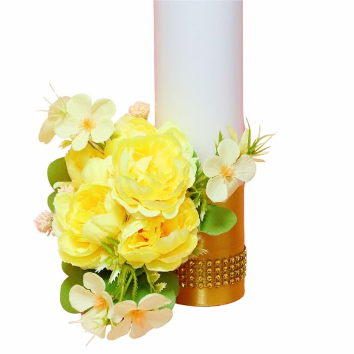Set Lumanari, Nunta de Aur, Personalizate, 2 Bucati, Auriu, 35 cm, LNAU002 - imagine 3