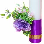 Set Lumanari, Nunta de Aur, Personalizate, 2 Bucati, Mov, 35 cm, LNAU007 - imagine 3