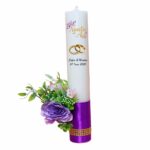 Set Lumanari, Nunta de Aur, Personalizate, 2 Bucati, Mov, 35 cm, LNAU006 - imagine 4