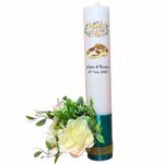 Set Lumanari, Nunta de Aur, Personalizate, 2 Bucati, Verde, 35 cm, LNAU011 - imagine 4