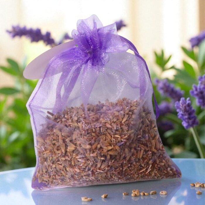 Marturie de nunta, Lavanda, Saculet organza, Mov, Personalizat, MLS001 - imagine 3