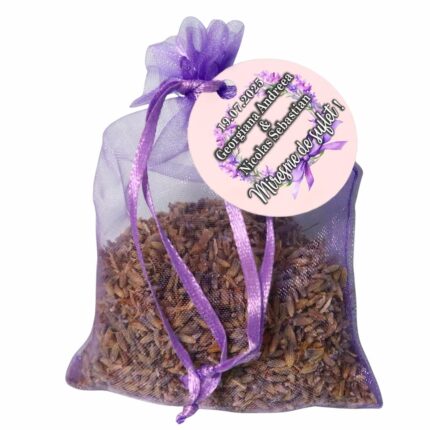 Marturie de nunta, Lavanda, Saculet organza, Mov, Personalizat, MLS002