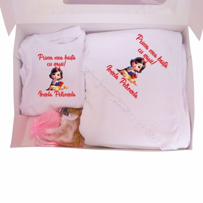 Set Prima mea baita cu Nasii, Alb, Alba ca zapada, Bumbac, SPB18 - imagine 2