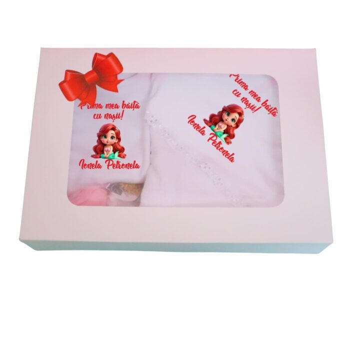 Set Prima mea baita cu Nasii, Alb, Mica Sirena, Bumbac, SPB19 - imagine 1