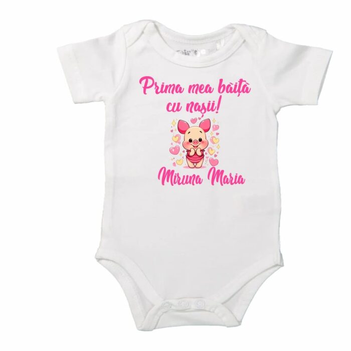 Set Prima mea baita cu Nasii, Alb, Porcusorul Piglet, Bumbac, SPB26 - imagine 4