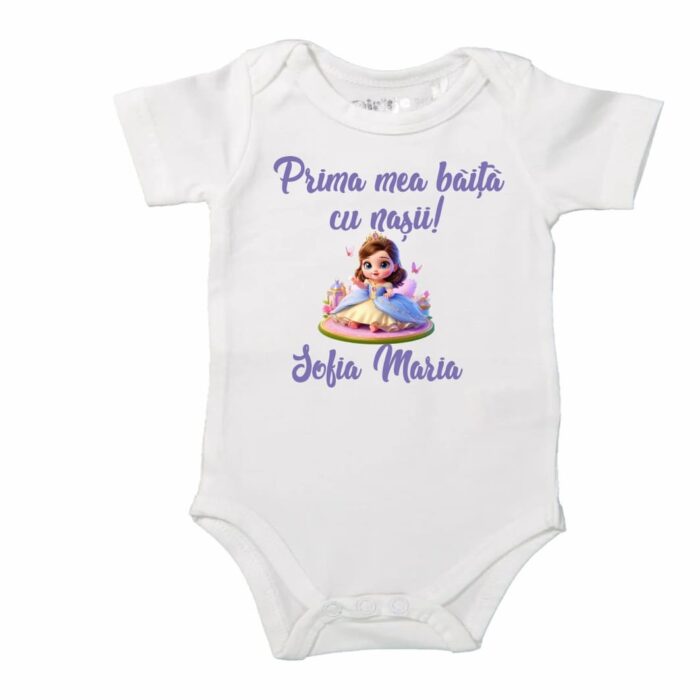 Set Prima mea baita cu Nasii, Alb, Printesa Sofia, Bumbac, SPB36 - imagine 4