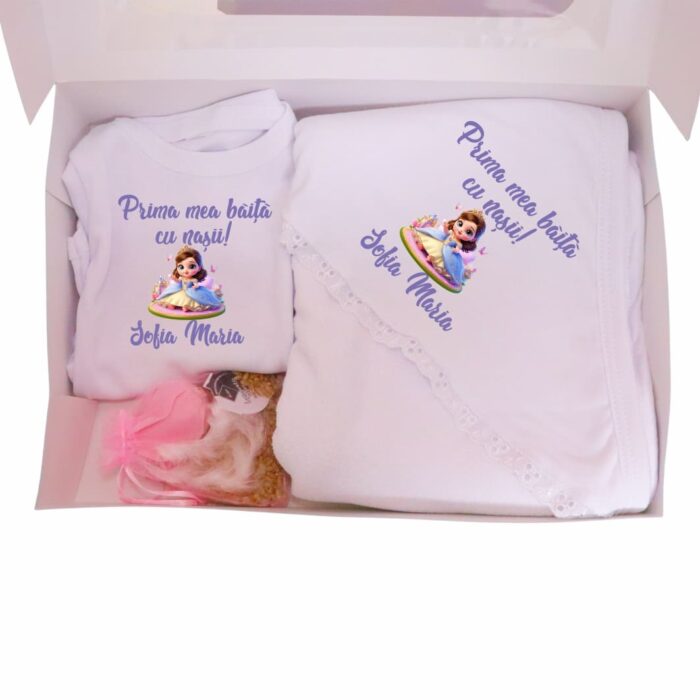 Set Prima mea baita cu Nasii, Alb, Printesa Sofia, Bumbac, SPB36 - imagine 2