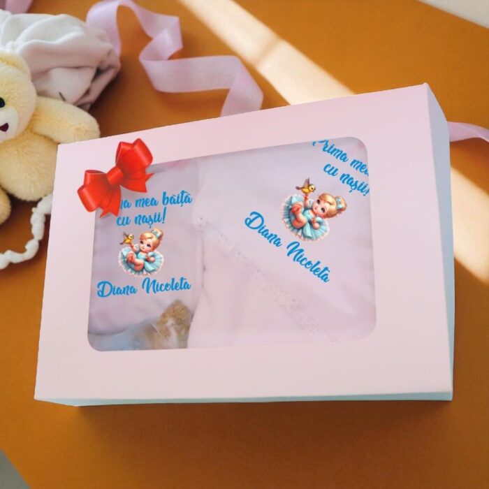 Set Prima mea baita cu Nasii, Alb, Cenusareasa, Bumbac, SPB38 - imagine 3