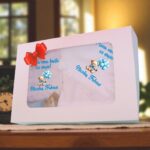 Set Prima mea baita cu Nasii, Alb, Urs albastru, Bumbac, SPB45 - imagine 3