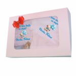 Set Prima mea baita cu Nasii, Alb, Urs albastru, Bumbac, SPB45