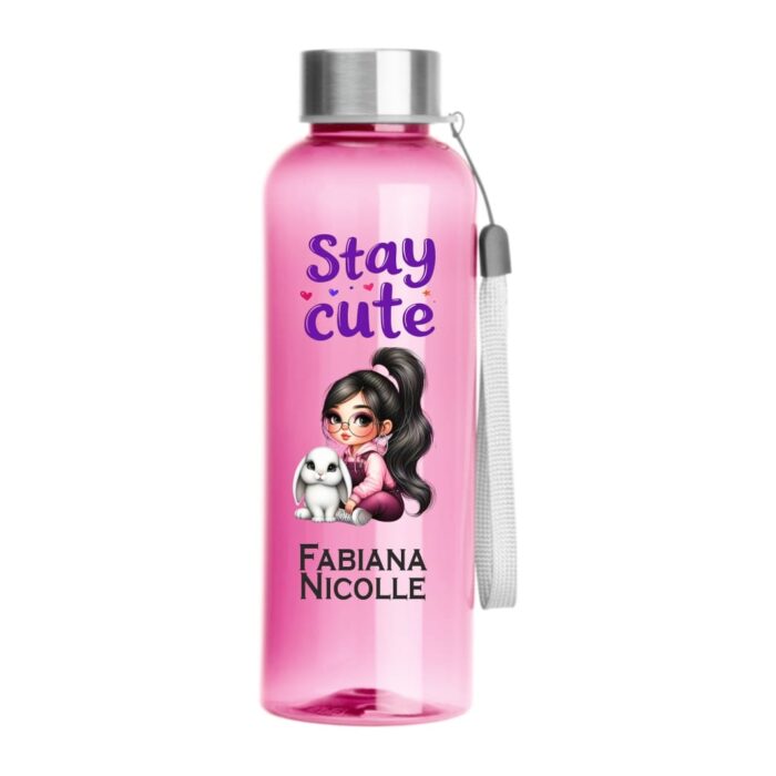Sticla de Apa, Personalizata, Girl, Bunny, 500ml, BSC034 - imagine 1