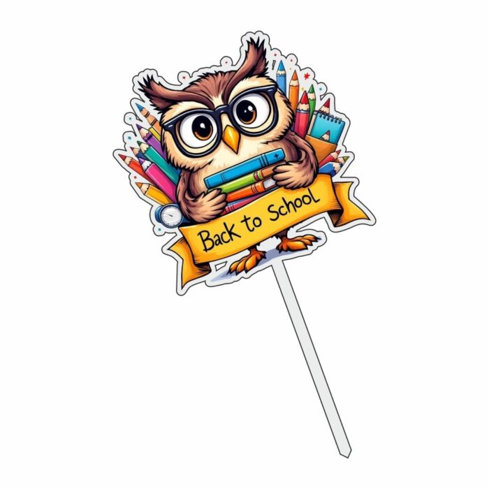 Topper Back to School, Lemn, Scoala, Multicolor, 10cm, TSUV011 - imagine 2