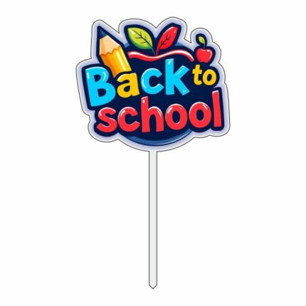 Topper Back to School, Lemn, Scoala, Multicolor, 10cm, TSUV015