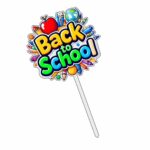 Topper Back to School, Lemn, Scoala, Multicolor, 10cm, TSUV018 - imagine 3