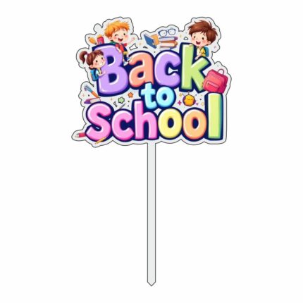 Topper Back to School, Lemn, Scoala, Multicolor, 10cm, TSUV020