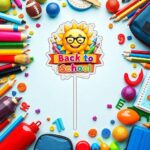 Topper Back to School, Lemn, Scoala, Multicolor, 10cm, TSUV022 - imagine 2