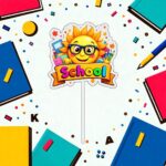 Topper Back to School, Lemn, Scoala, Multicolor, 10cm, TSUV023 - imagine 2