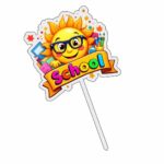 Topper Back to School, Lemn, Scoala, Multicolor, 10cm, TSUV023 - imagine 3