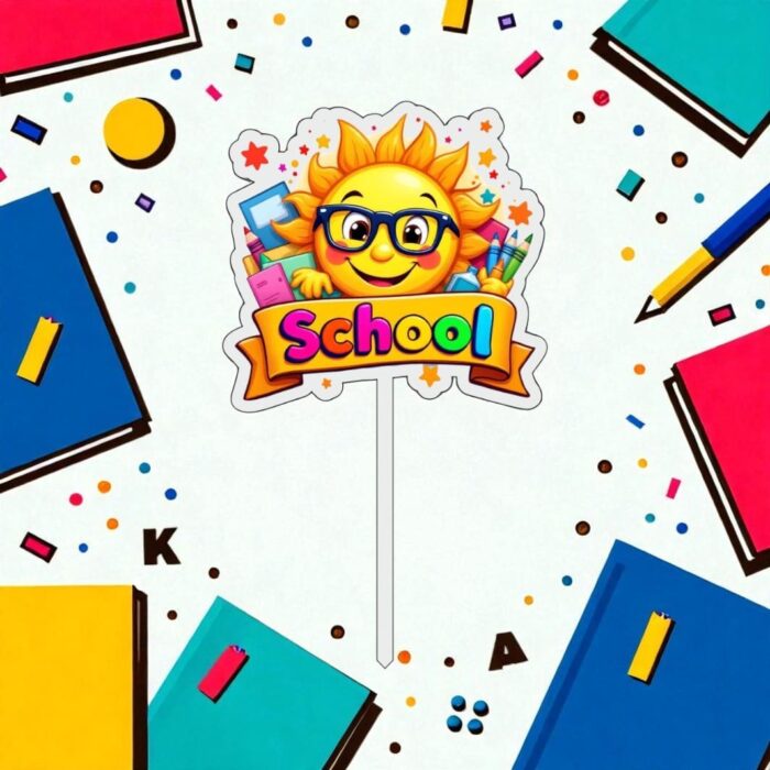 Topper Back to School, Lemn, Scoala, Multicolor, 10cm, TSUV023 - imagine 2