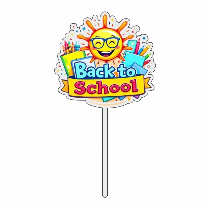 Topper Back to School, Lemn, Scoala, Multicolor, 10cm, TSUV024 - imagine 1