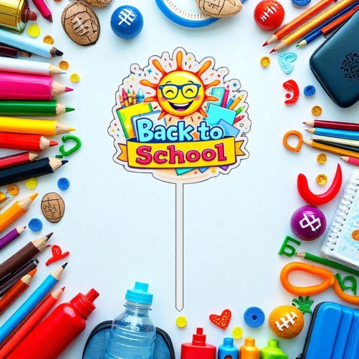 Topper Back to School, Lemn, Scoala, Multicolor, 10cm, TSUV024 - imagine 2