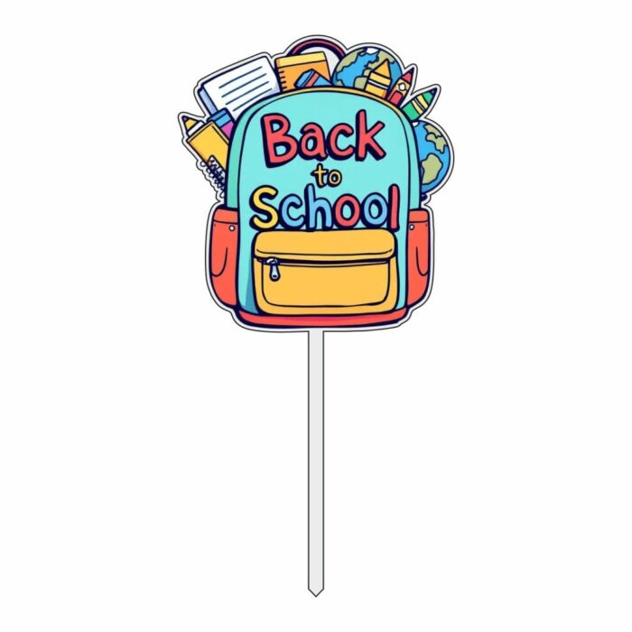 Topper Back to School, Lemn, Scoala, Multicolor, 10cm, TSUV027 - imagine 1