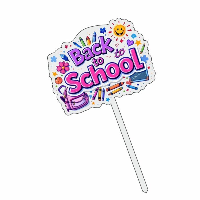 Topper Back to School, Lemn, Scoala, Multicolor, 10cm, TSUV029 - imagine 3