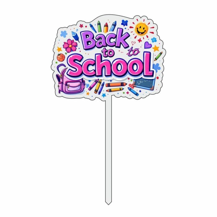 Topper Back to School, Lemn, Scoala, Multicolor, 10cm, TSUV029 - imagine 1