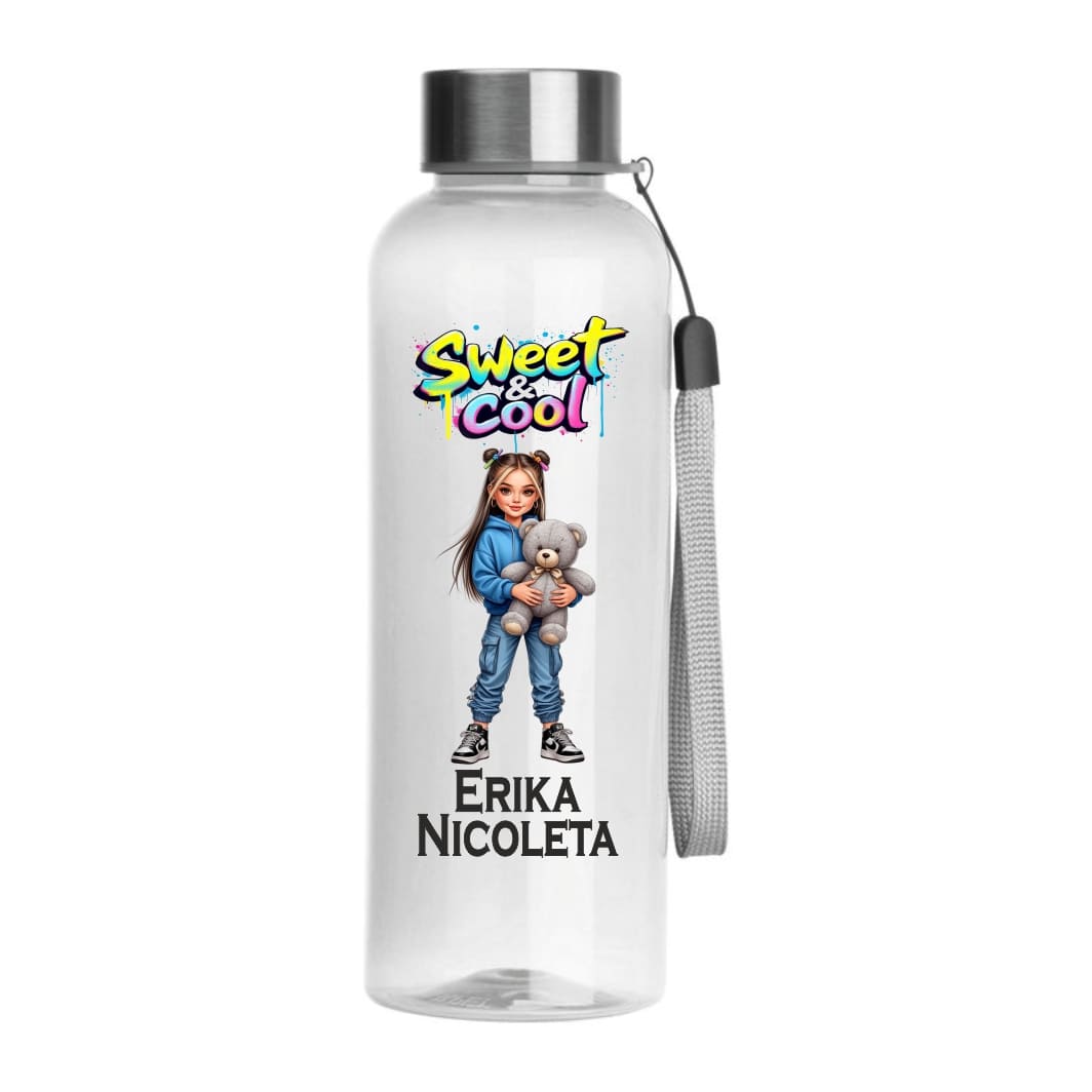 sticla apa copii personalizata girl vedere fata