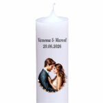 Lumanare personalizata nunta flori portocalii