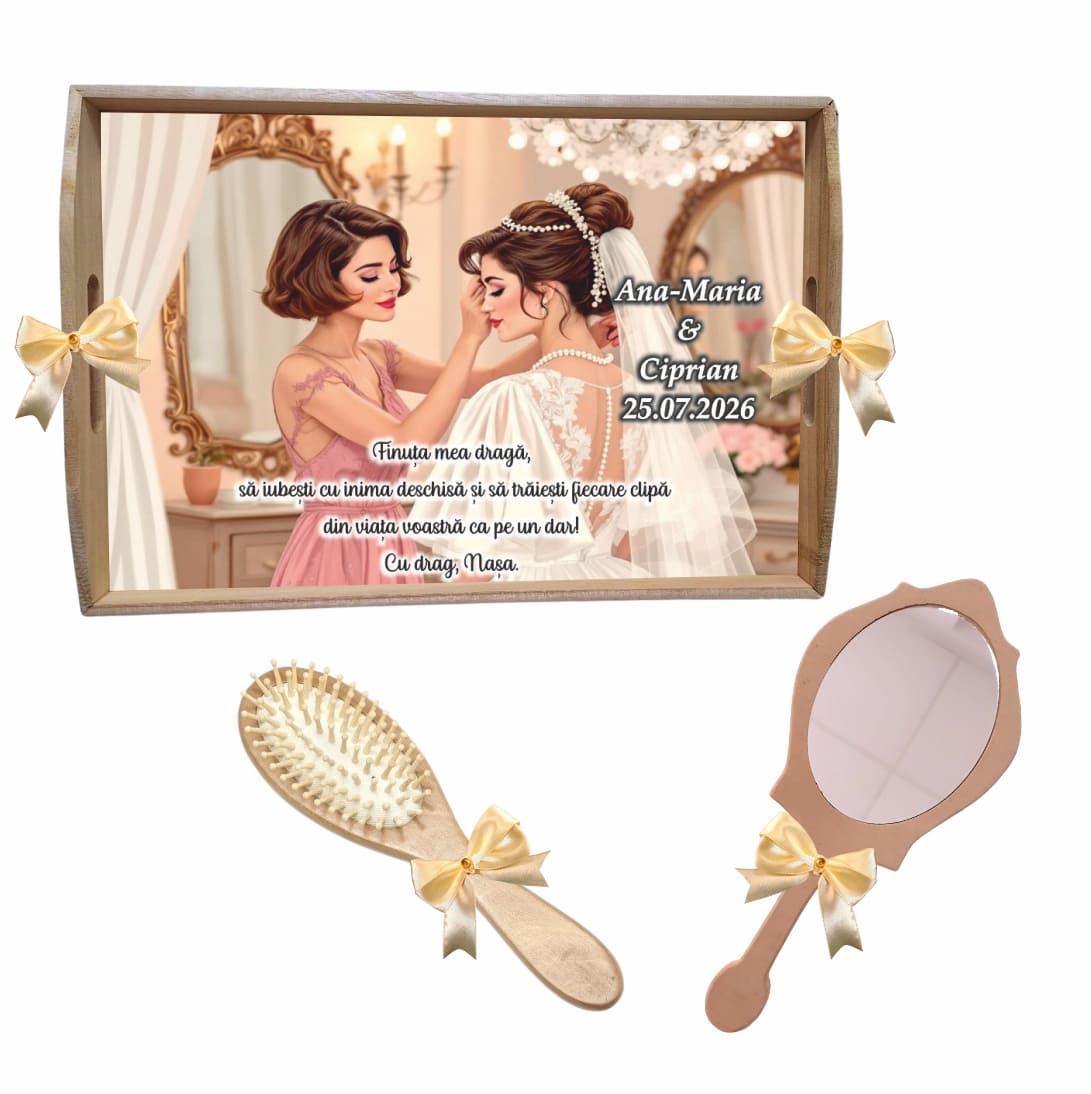 Set gatit mireasa detalii aurii