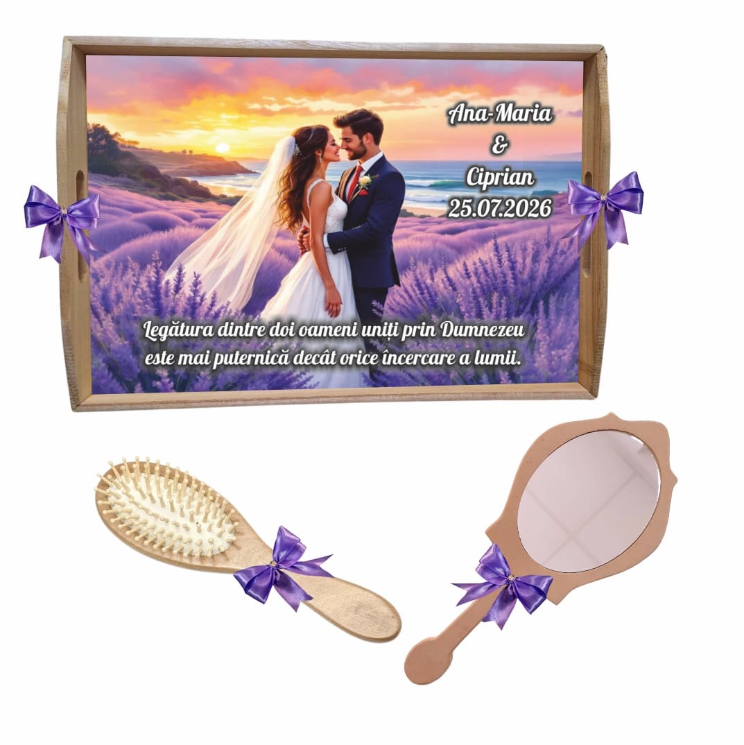 Set gatit mireasa personalizat lavanda