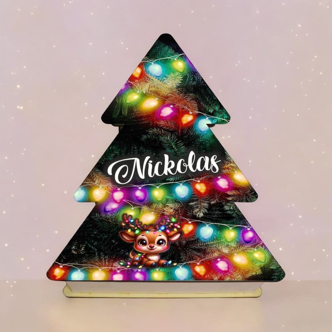 cutie dulciuri craciun brad lumini colorate