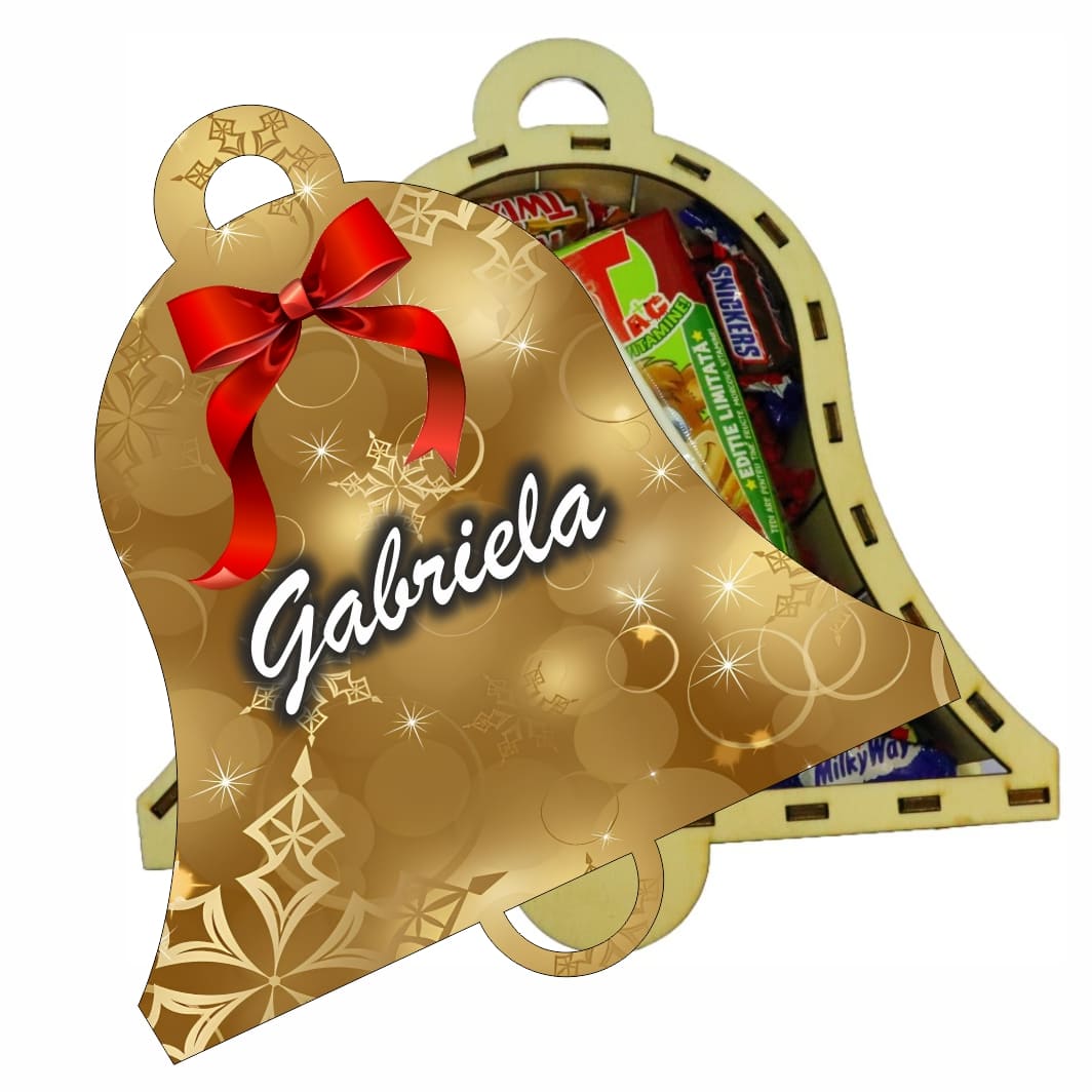 cutie dulciuri craciun clopotel fundita rosie