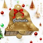 cutie dulciuri craciun clopotel fundita rosie