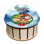 cutie dulciuri craciun ou catelusi albastru