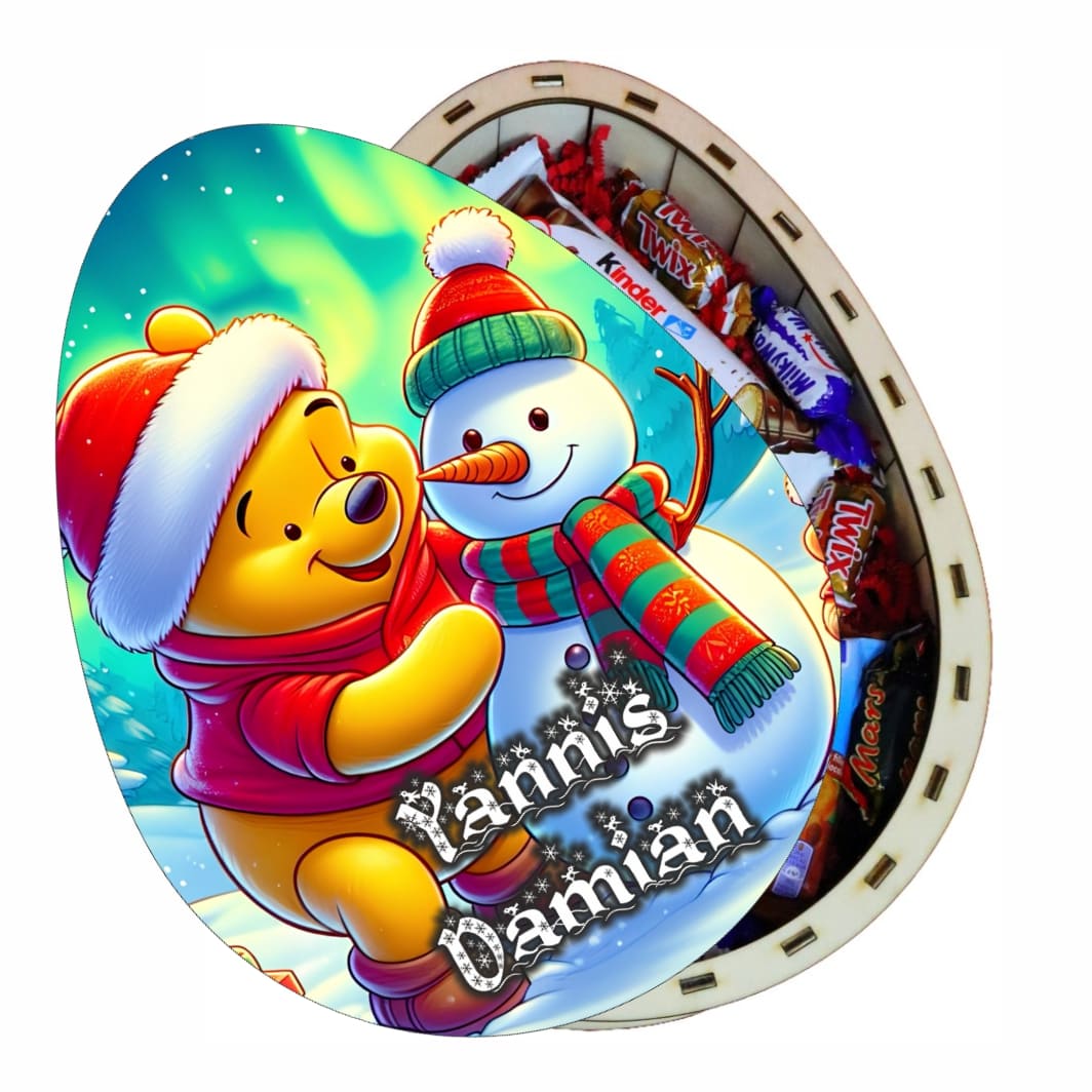 cutie dulciuri craciun ou kinder pooh