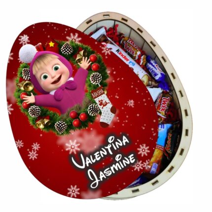 cutie dulciuri craciun ou kinder rosu