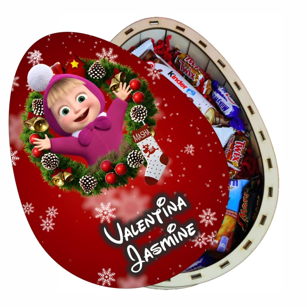 cutie dulciuri craciun ou kinder rosu