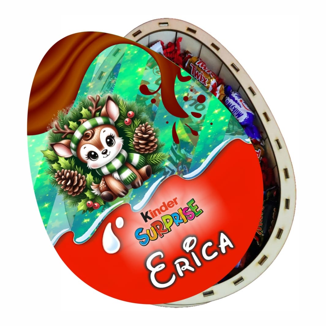 cutie dulciuri craciun ou kinder verde