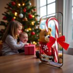 felicitare acadea craciun ursulet rosu