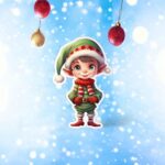 figurina lemn craciun elf baiat