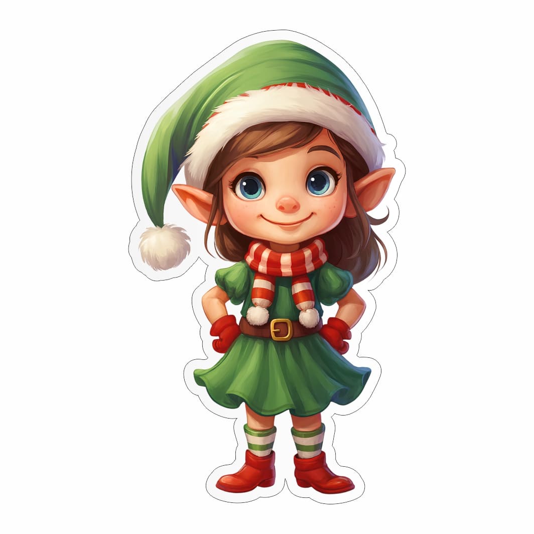 figurina lemn craciun elf fetita