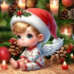 figurina lemn craciun inger baietel