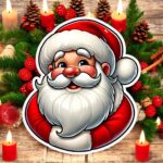 figurina lemn craciun mos craciun