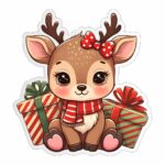 figurina lemn craciun ren cadouri