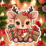 figurina lemn craciun ren cadouri