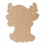 figurina lemn craciun ren fular rosu